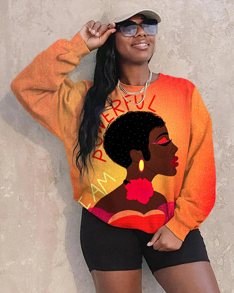 I Am Powerful Long Sleeve Crewneck Sweatshirt