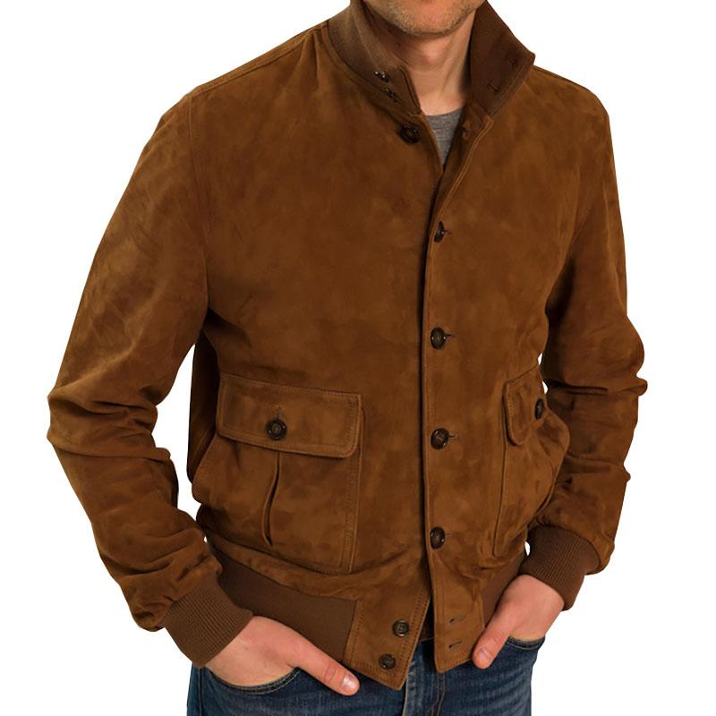 Men's Vintage Stand Collar Single Breasted Jacket 08652341M