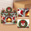 DIY Red Wreath Stocking-Wooden Diamond Painting Ornaments