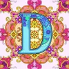 （Multi-Style)Mandala Alphabetr A-Full Round Diamond Painting 30*30CM