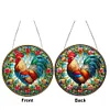 Diamond Painting Suncatcher Rooster Pendant For Window Door Garden Decor