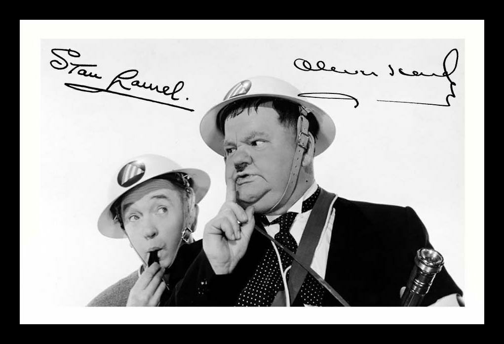 Laurel & Hardy Autograph Signed & Framed Photo Poster painting