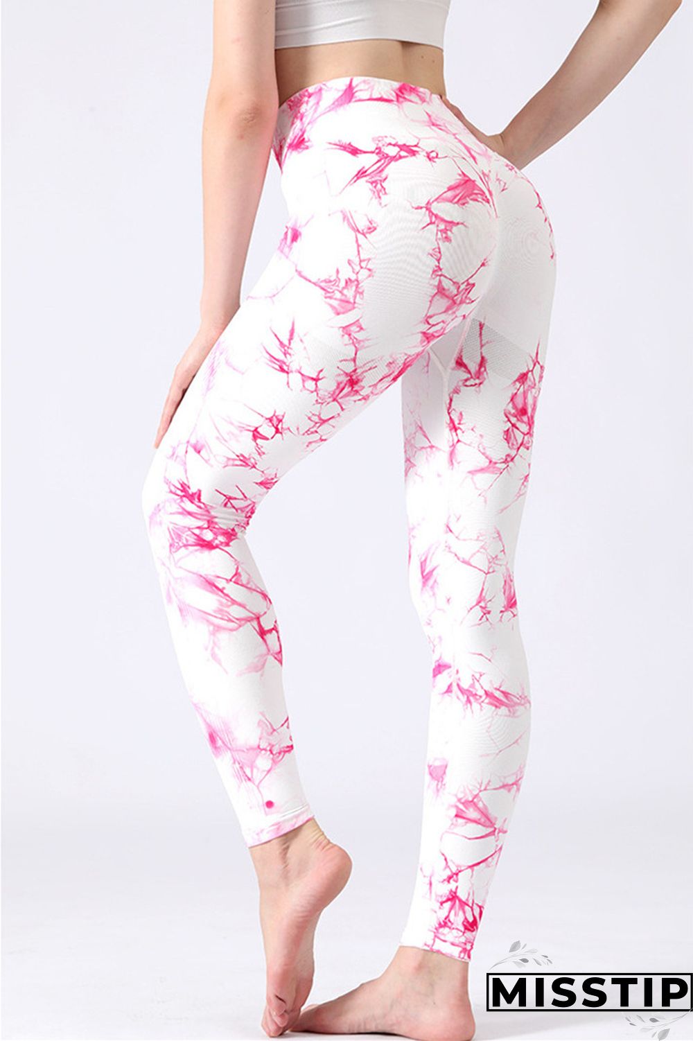 Black Casual Sportswear Print Basic Skinny High Waist Trousers