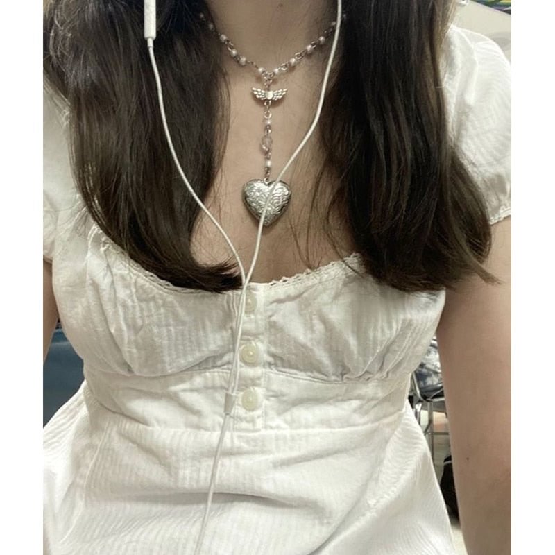 Xingqing Ruffle Top Buttons y2k Kawaii Women Crop Tops Cute E-girl Short Sleeve Tshirt Sweet Fairy Core Clothes Summer 2022 Vest