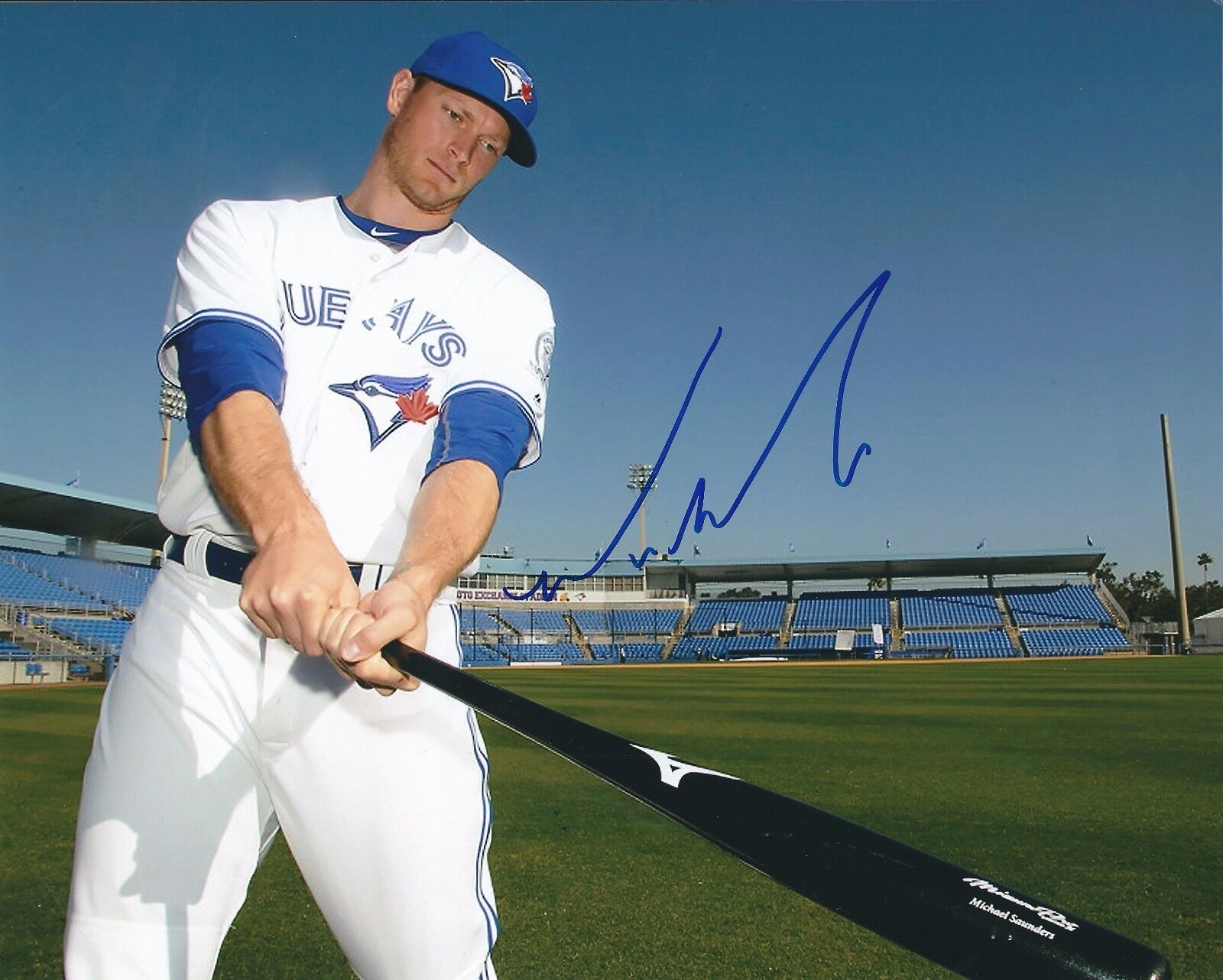 Signed 8x10 MICHAEL SAUNDERS Toronto Blue Jays Autographed Photo Poster painting - COA