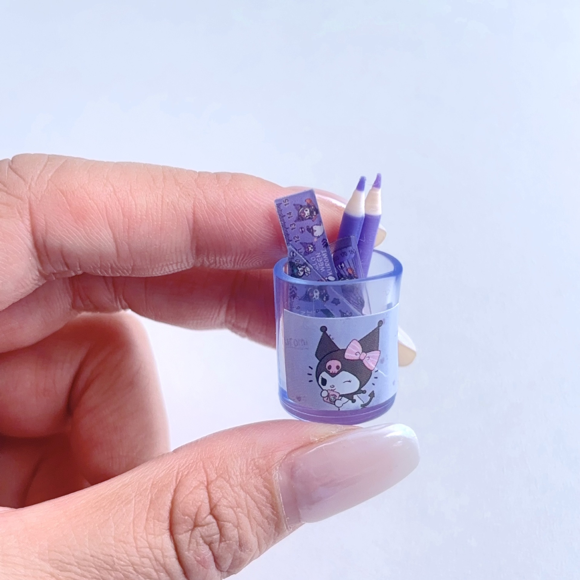 Mini Cartoon Ruler & Pencil Charm Set