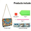 (US Local)DIY Mandala Diamond Art Wooden Coin Pouch with Chain 5D Diamond Painting Purse