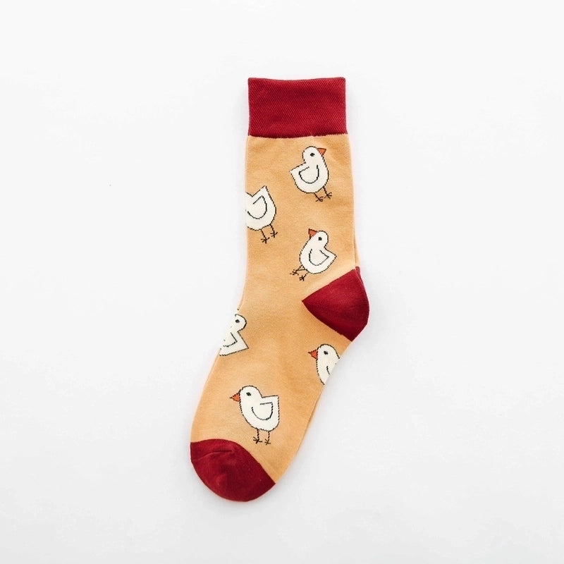 Women’s Cartoon Style Animal Fruit Cotton Crew Socks A Pair