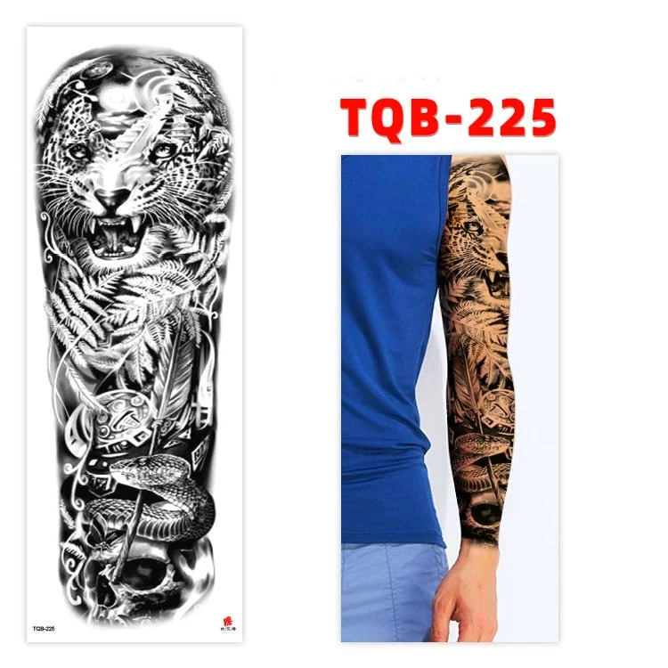 Temporary Tatoo Tattoo for Woman Tattoo Stickers Arm Tattoo Big Sleeve Men and Women Personality Tiger Leopard stickers