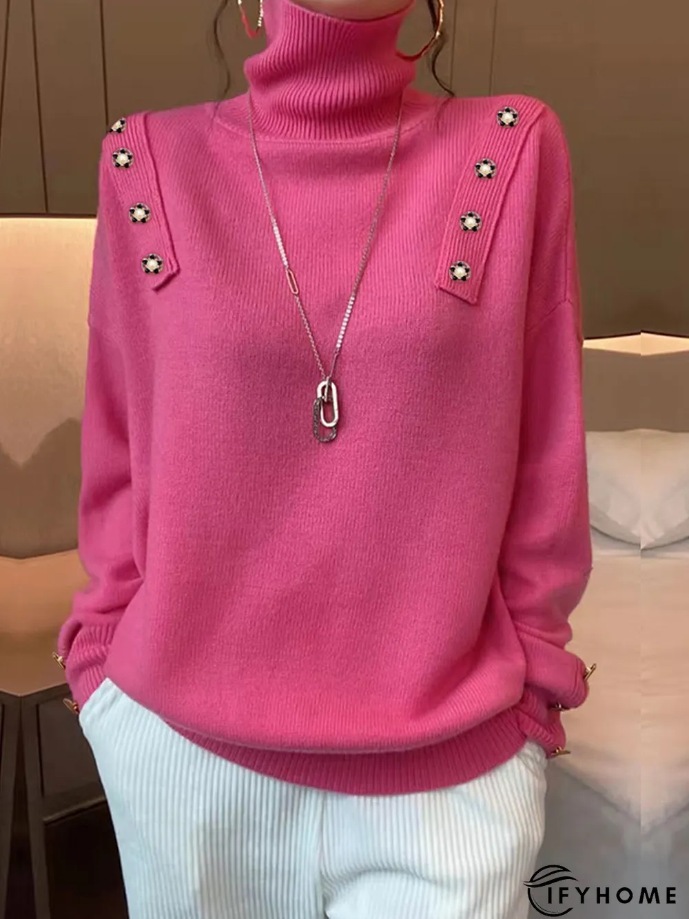Loose High Elasticity Urban Turtleneck Long sleeve Sweater | IFYHOME