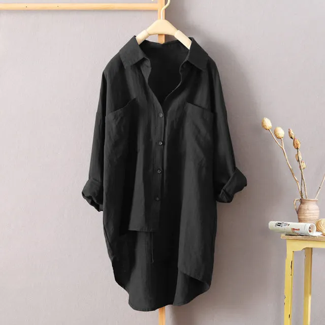 Uveng Uveng Casual Wind Pure Color Shirt Spring And Autumn New Women's Cardigan Double Pocket Long Sleeve Temperament Jacket Women's Shirt