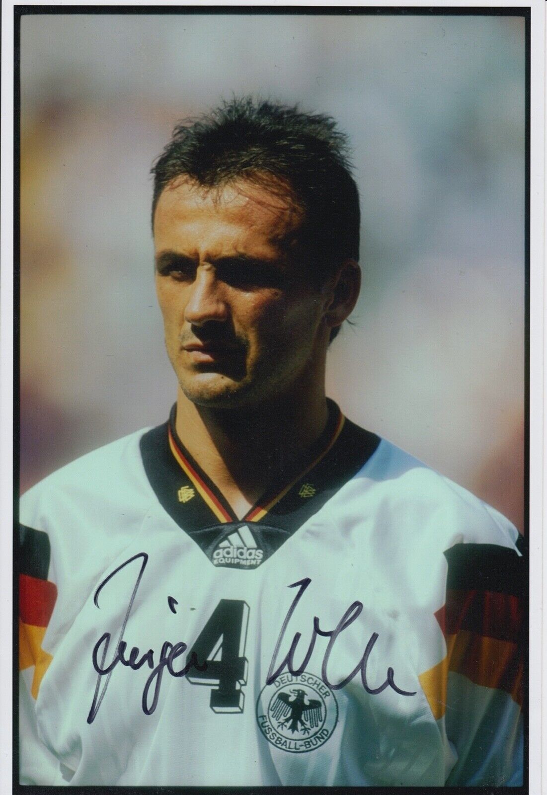 Jurgen Kohler Hand Signed 12x8 Photo Poster painting - Germany Autograph Football 2.