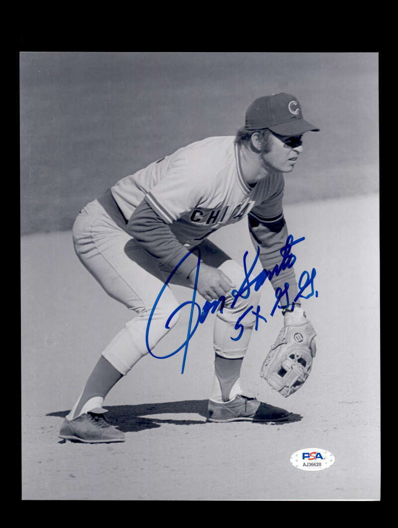 Ron Santo PSA DNA Coa Signed 8x10 5X Gold Glove Photo Poster painting Autograph