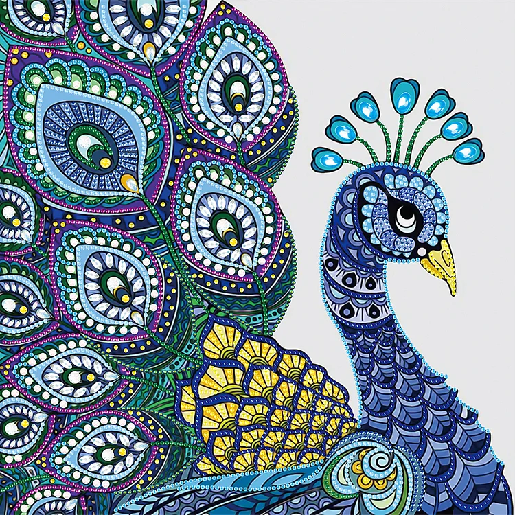 Partial Special-Shaped Diamond Painting - Peacock 40*40CM