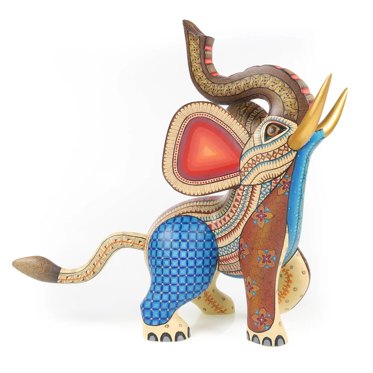 Beautiful Elephant - Oaxacan Alebrije Wood Carving