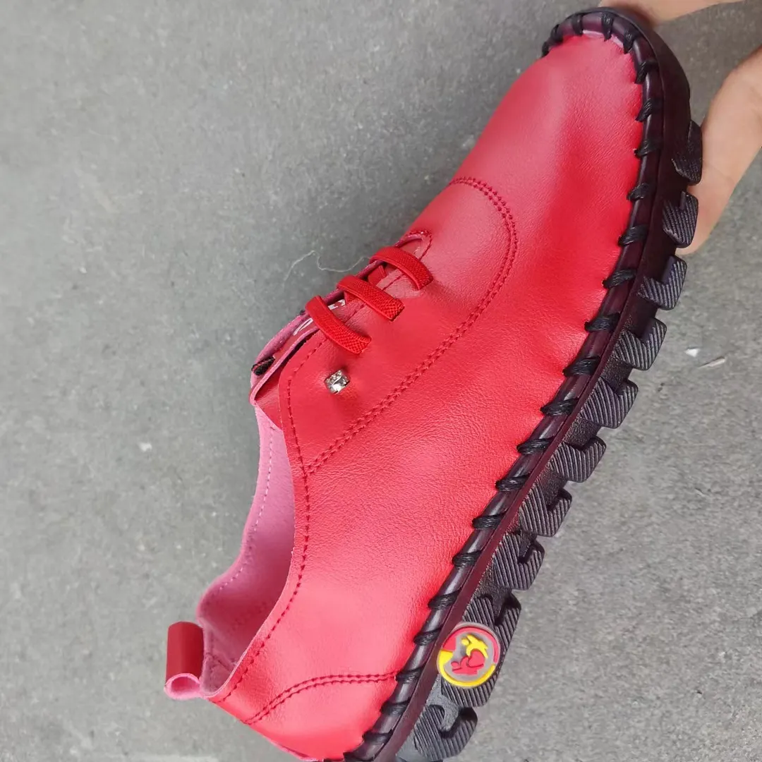 Breakj Breakj Hand-Sewn Soles Of Casual Mother Shoes Soft Soles 2023 New Flat-Soled Round-Headed Single Shoes