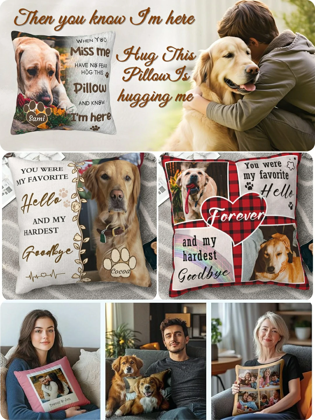 Lookipet custom Personalization pet pillow