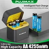 Rechargeable AA Lithium Batteries 8-Pack with Charger, 4255mWh 1.5V Double A Cells High Capacity, Long-Lasting Rechargeable AA Lithium-Ion Batteries with Integrated Charging Storage Case