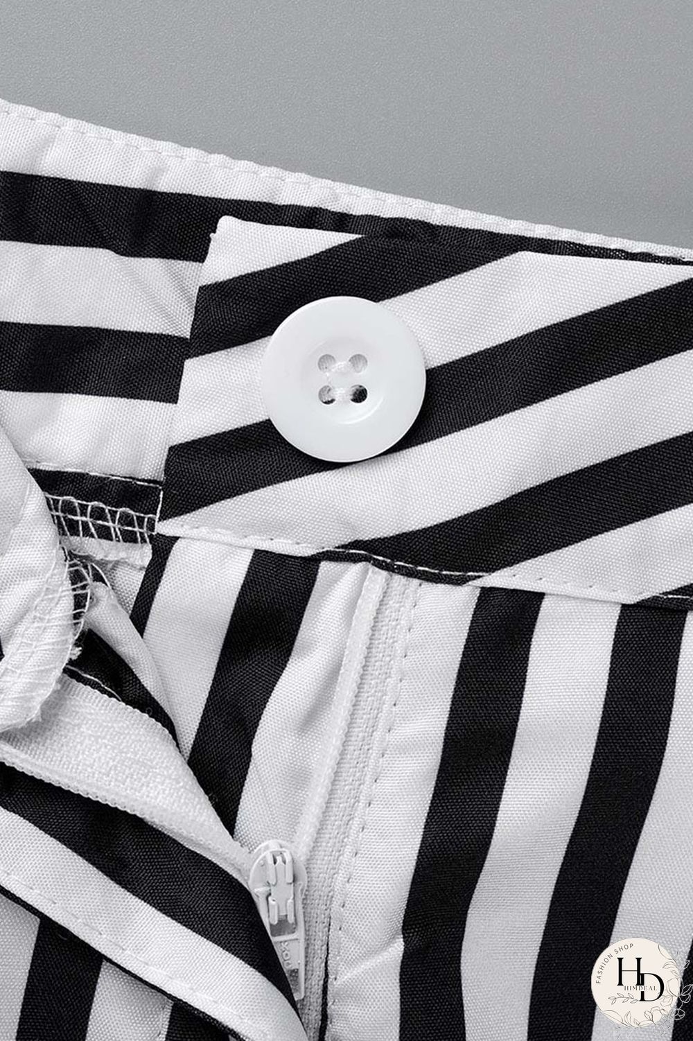 Red Casual Striped Print Patchwork Straight High Waist Wide Leg Full Print Bottoms