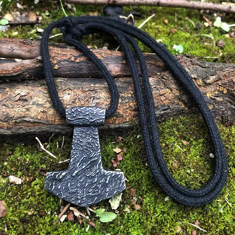 Coutureaura Hand Forged Thors Hammer Necklace