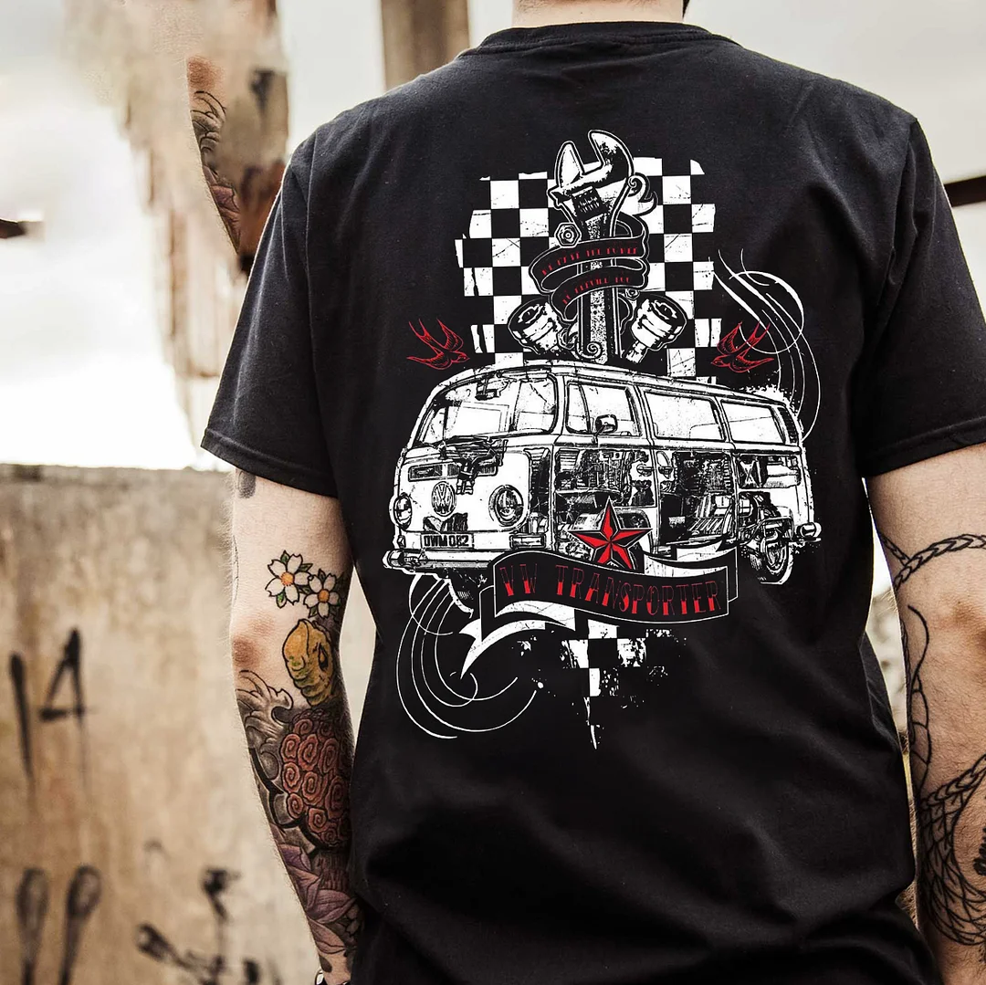 VW TRANSPORTER Classic Car Print Men's T-shirt