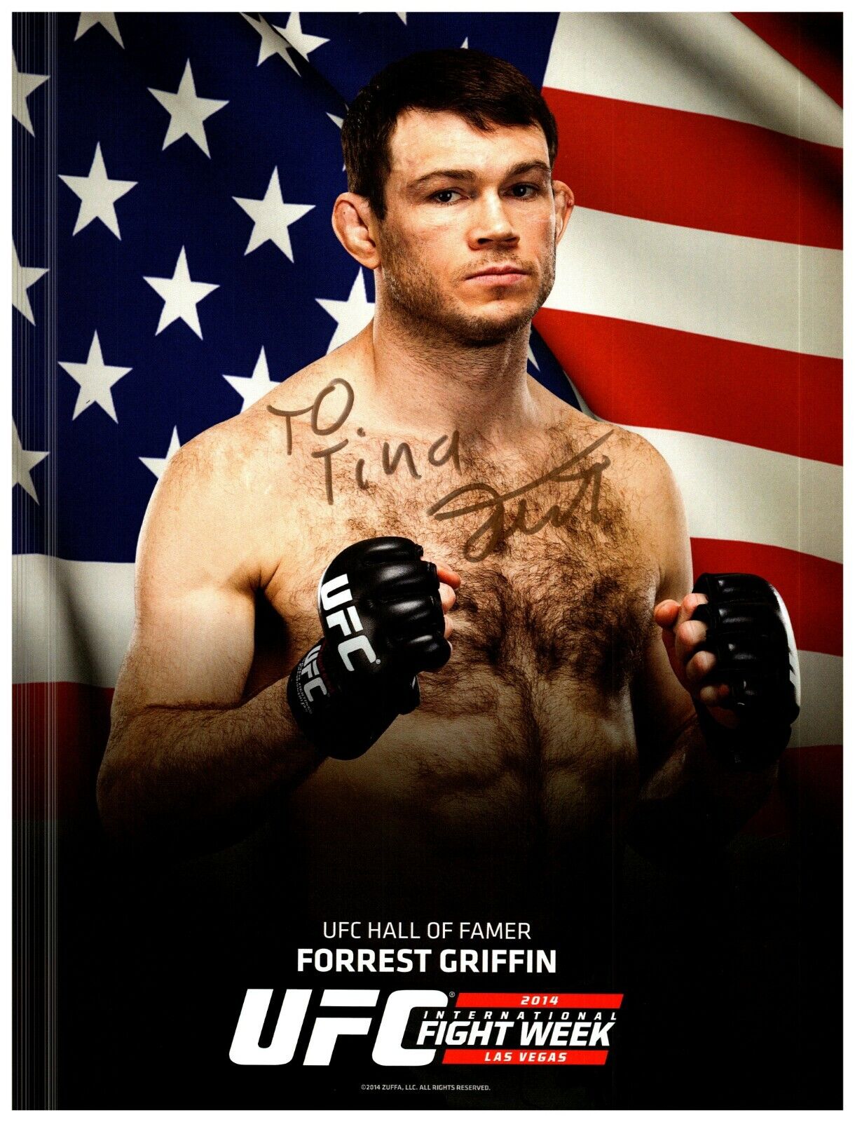 ~~ FORREST GRIFFIN Authentic Hand-Signed UFC FIGHTER