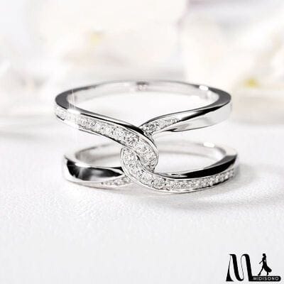 MidiSono - Twisted Inlaid Zircon Double-layered Ring