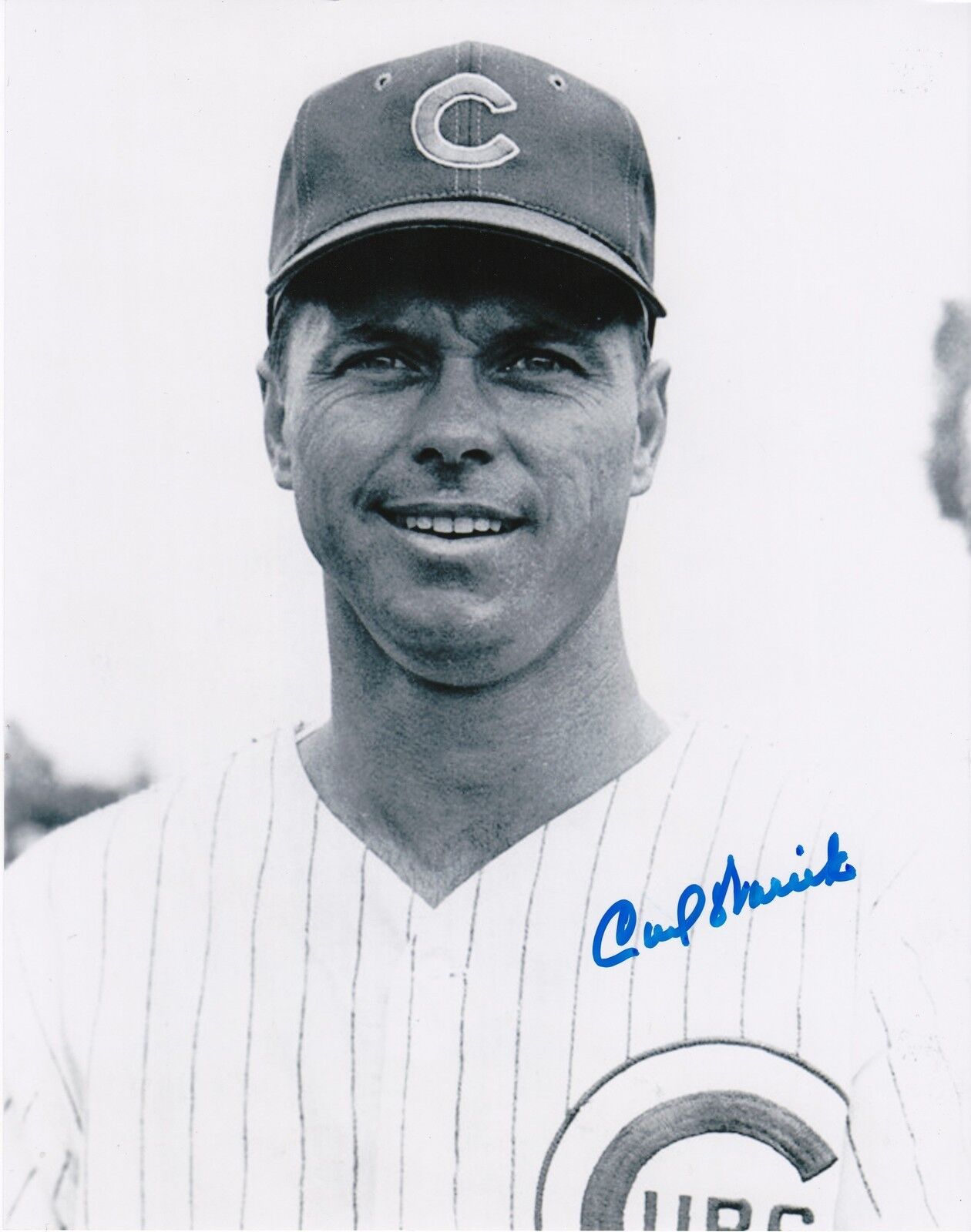 CARL WARWICK CHICAGO CUBS ACTION SIGNED 8x10