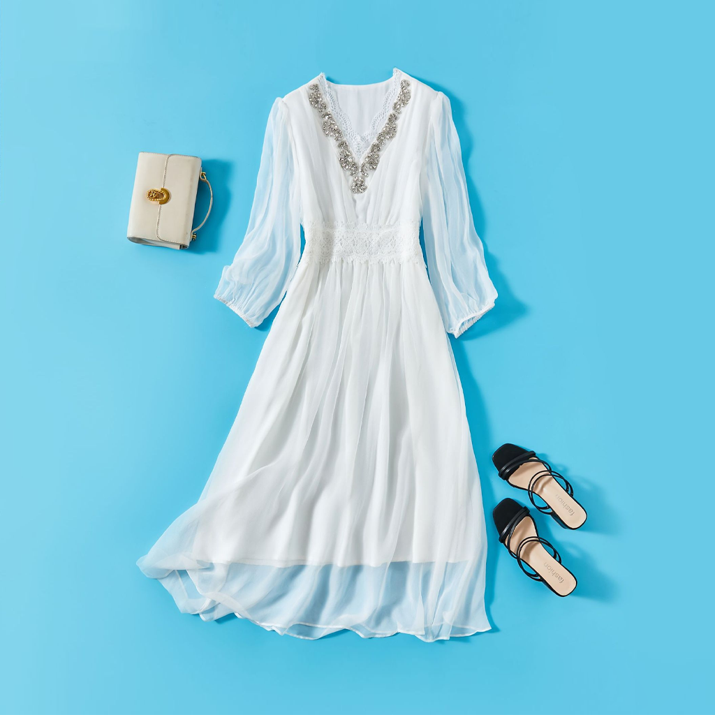 Women's 100% Silk Wrap Dress For Beach REAL SILK LIFE