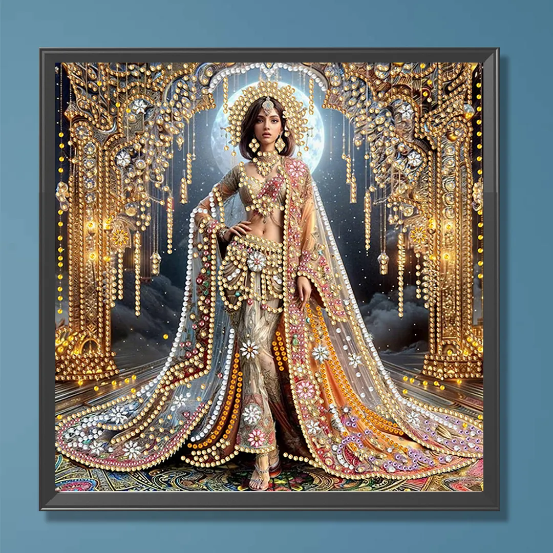Gorgeous Dress Beauty - Diamond Painting - Partial Special Shaped Drill(Canvas|30*30cm)