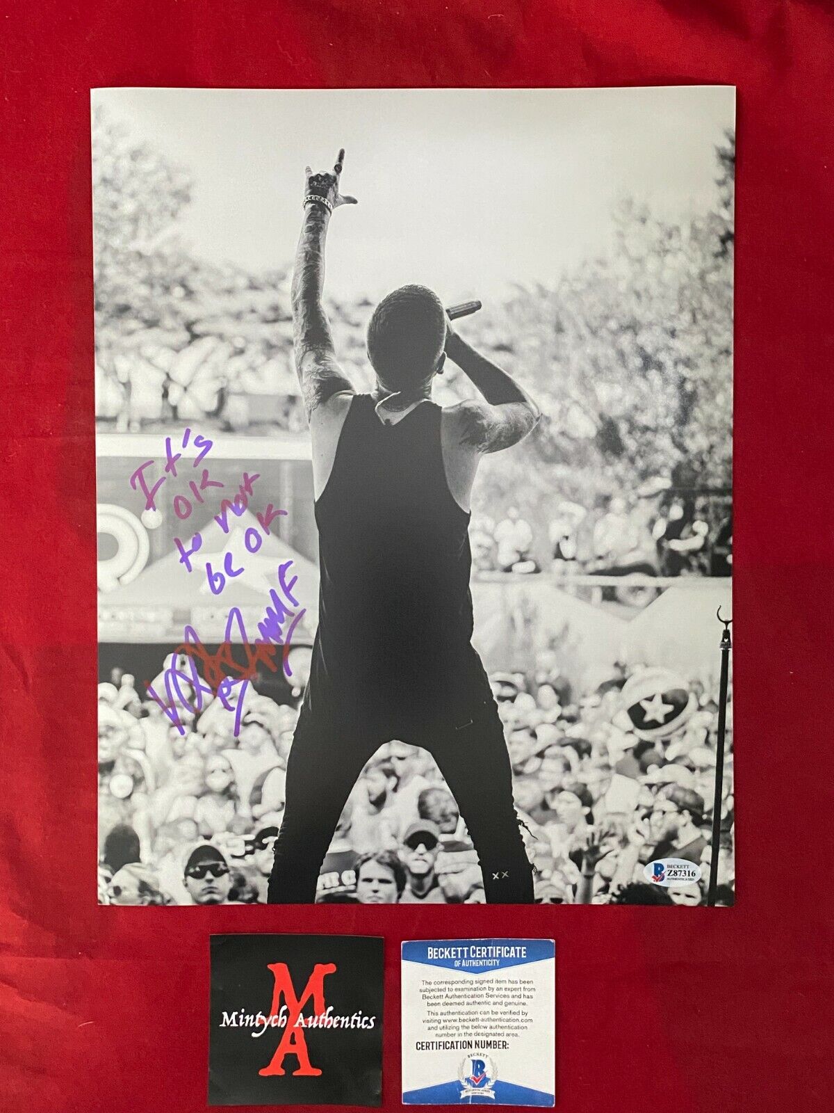 MATTY MULLINS SIGNED 11x14 Photo Poster painting! MEMPHIS MAY FIRE! BECKETT! BROKEN! CHALLENGER!