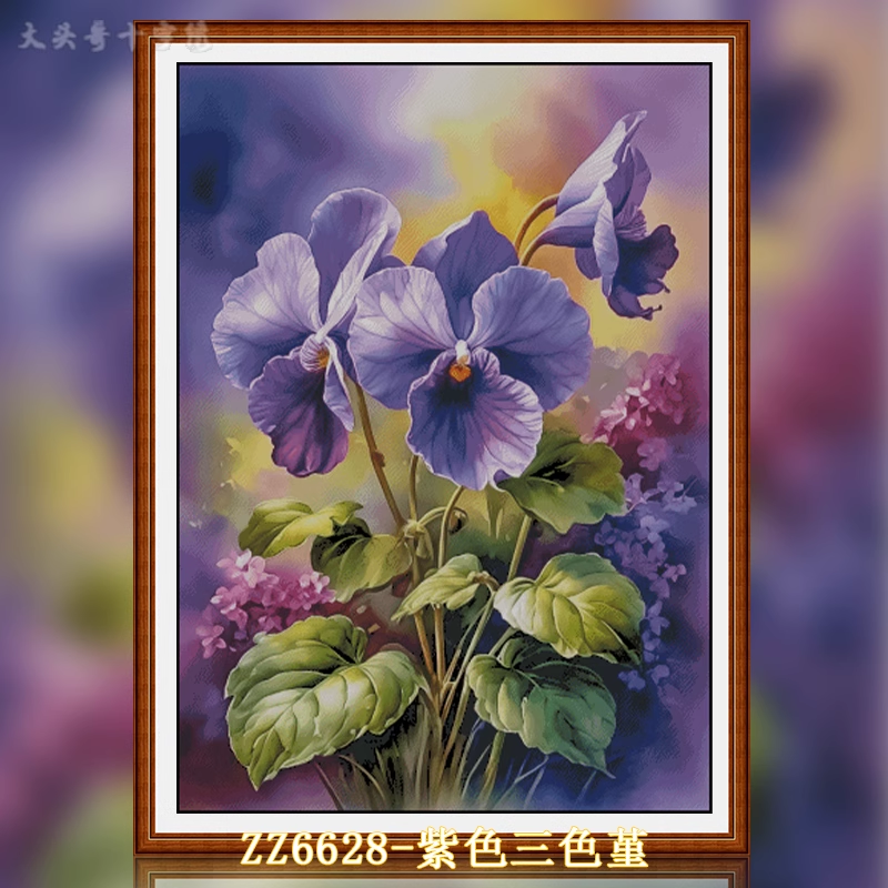 【ZZ6628-purple tricolor violet】 Painting Fairy Cross Stitch