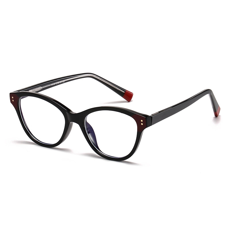 Pastoral Geometric Leopard Pc Oval Frame Inlaid Acrylic Full Frame Optical Glasses