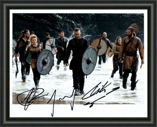 VIKINGS SIGNED CAST TV SERIES - A4 AUTOGRAPHED Photo Poster painting POSTER -  POSTAGE