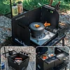 Outdoor Cassette Stove Windshield Camping IGT StorageFolding Thickened Desktop Stove Enclosure Windproof Ring