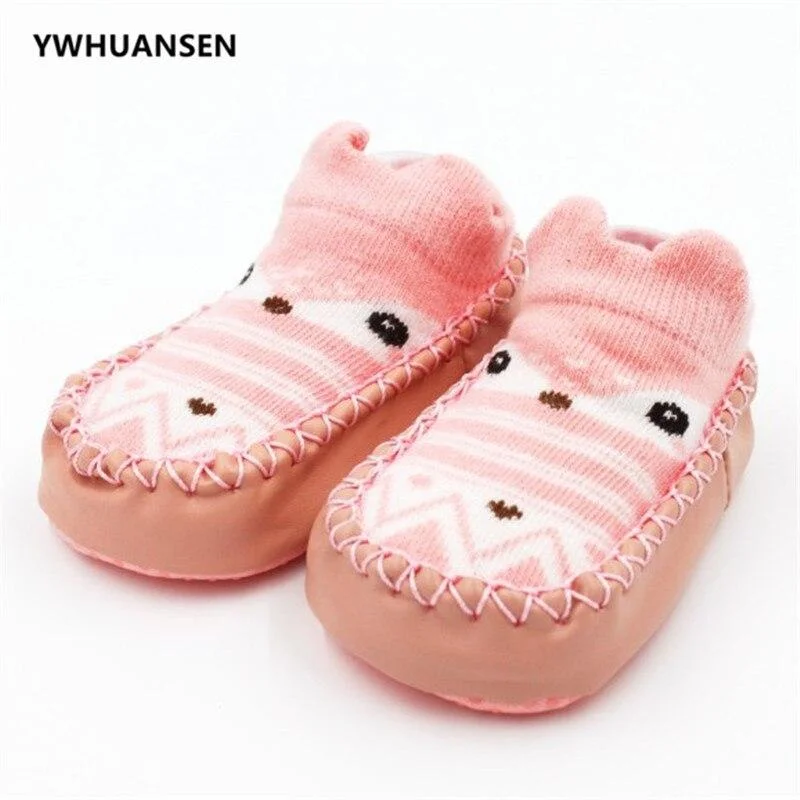 YWHUANSEN 0-2Yrs Spring Autumn Infant Funny Socks Newborn Anti Slip Baby Boy Socks With Rubber Soles Girls Cute Children Socks