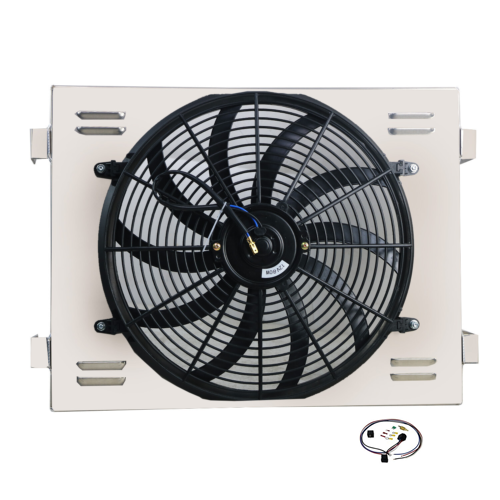 Alloyworks Aluminum Radiator Shroud+16" Fan+Relay For 1955 1956 1957 Chevrolet Bel-Air Nomad V8