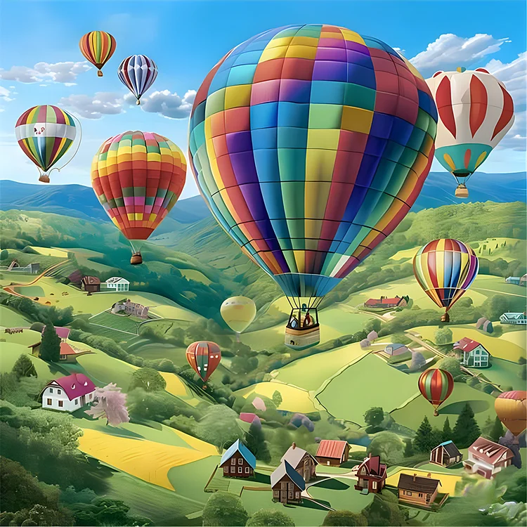 Hot Air Balloon 30*30CM (Canvas) Full Round Drill Diamond Painting gbfke