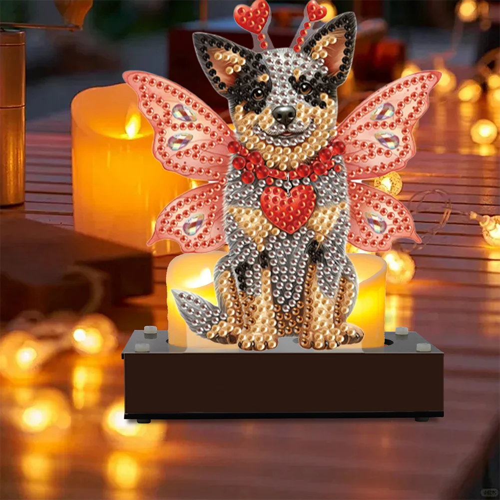 DIY Butterfly Dog Diamond Painting Candle Holder Ornaments Aromatherapy Candle Holder