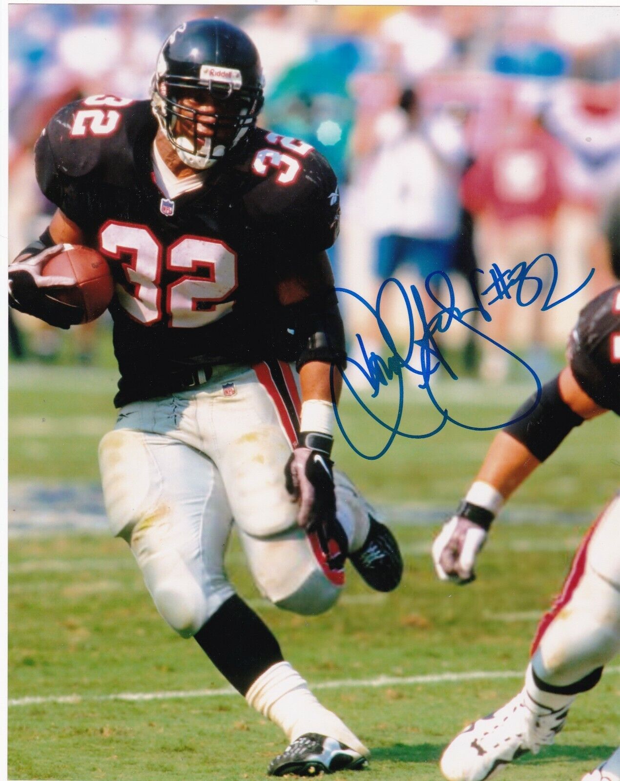 JAMAL ANDERSON ATLANTA FALCONS ACTION SIGNED 8x10