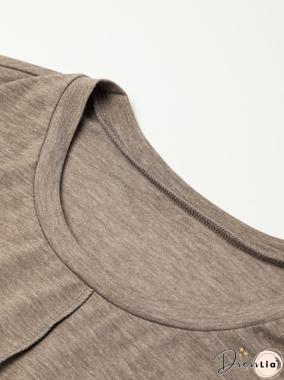 Exposed Seam Round Neck Mini Dress