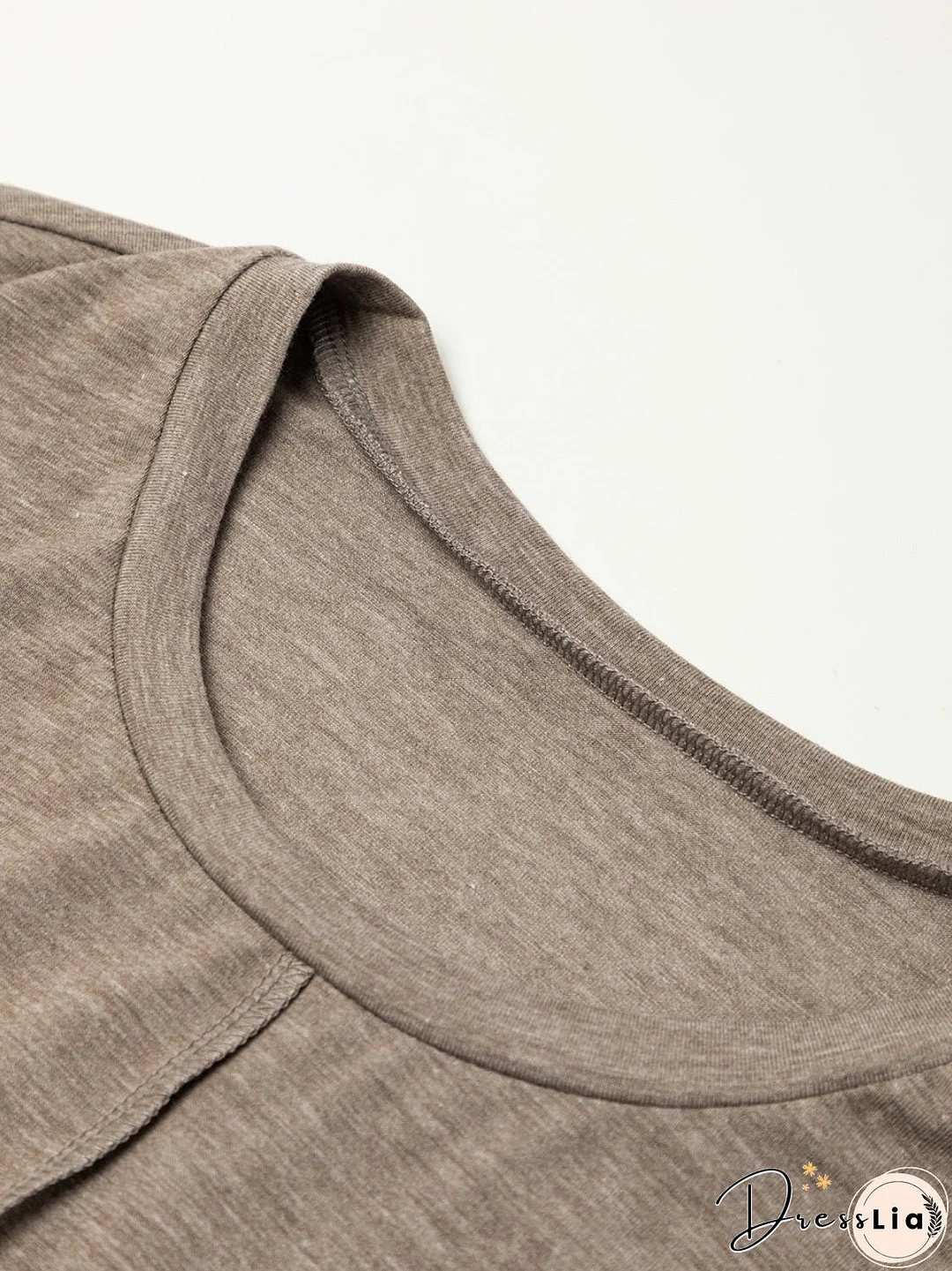 Exposed Seam Round Neck Mini Dress