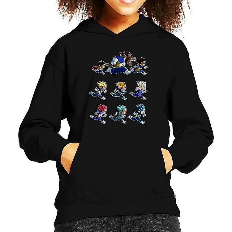 Dragon Ball Z Evolutions Of Vegeta Kid's Hooded Sweatshirt