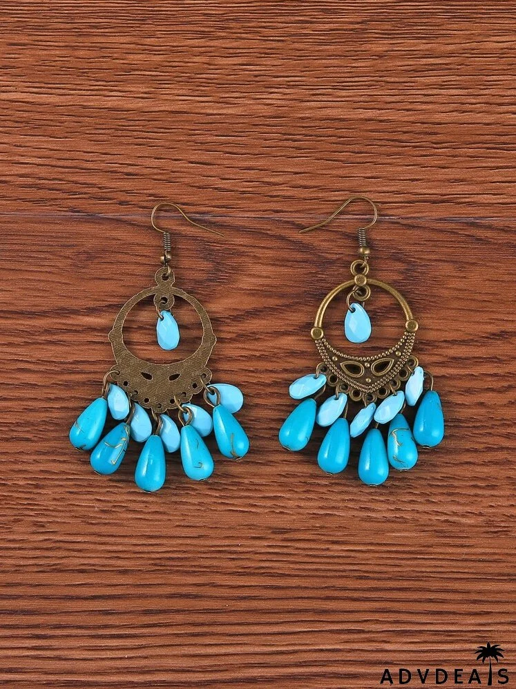 Bead Tassel Drop Earrings