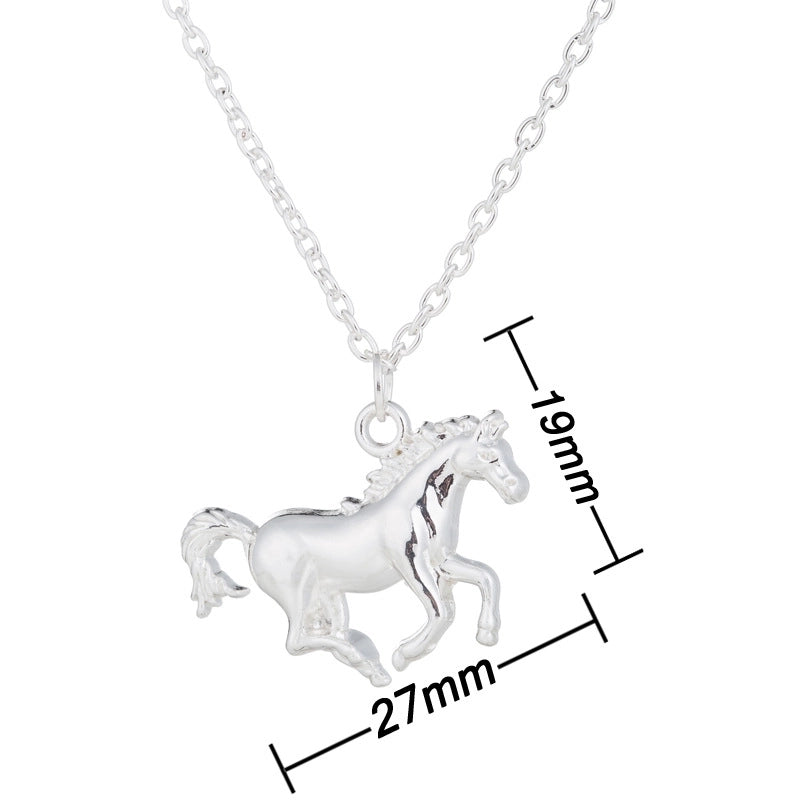 Fashion Korean Style  Horse Copper Plating Gold Plated Silver Plated Pendant Necklace