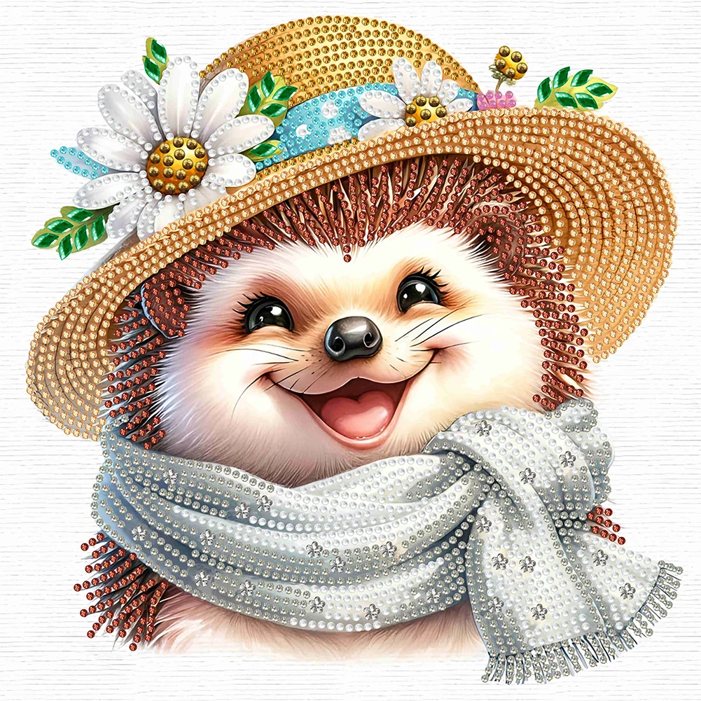 Diamond Painting - Partial Special Shaped Drill - Flowers Hedgehog(Canvas|30*30cm)