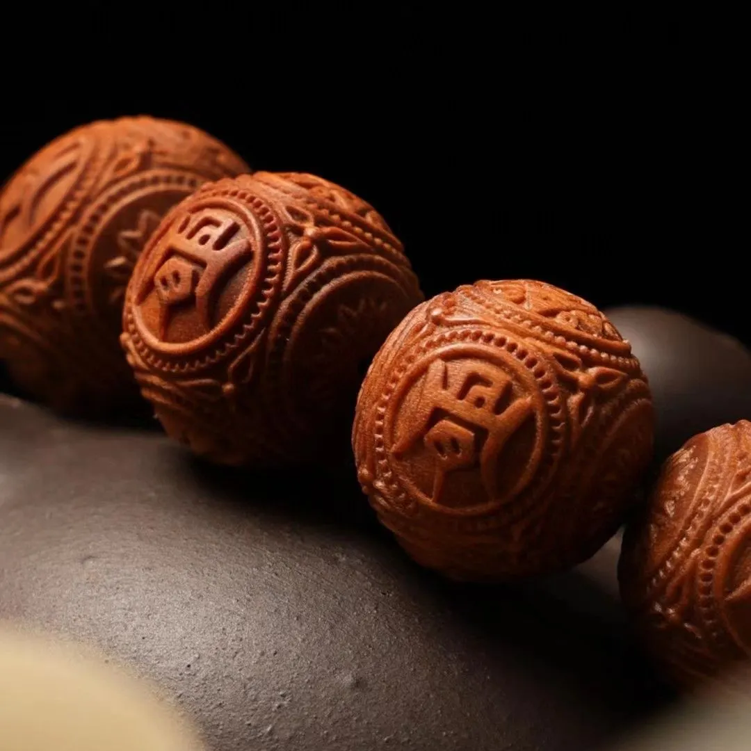 Skull Beads Laoshan Sandalwood 18mm 20mm Beads Bracelet