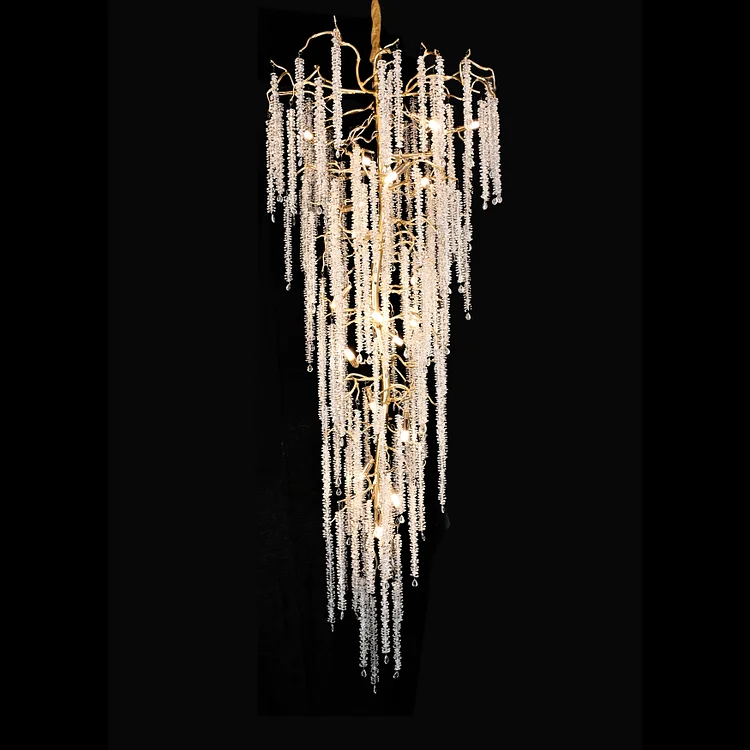 Branching Crystal Raindrop Foyer Chandelier Vjlight
