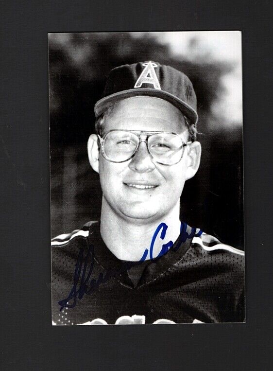 1989 SHERM CORBETT-CALIFORNIA ANGELS AUTOGRAPHED 4X6 ROOKIE POSTCARD Photo Poster painting