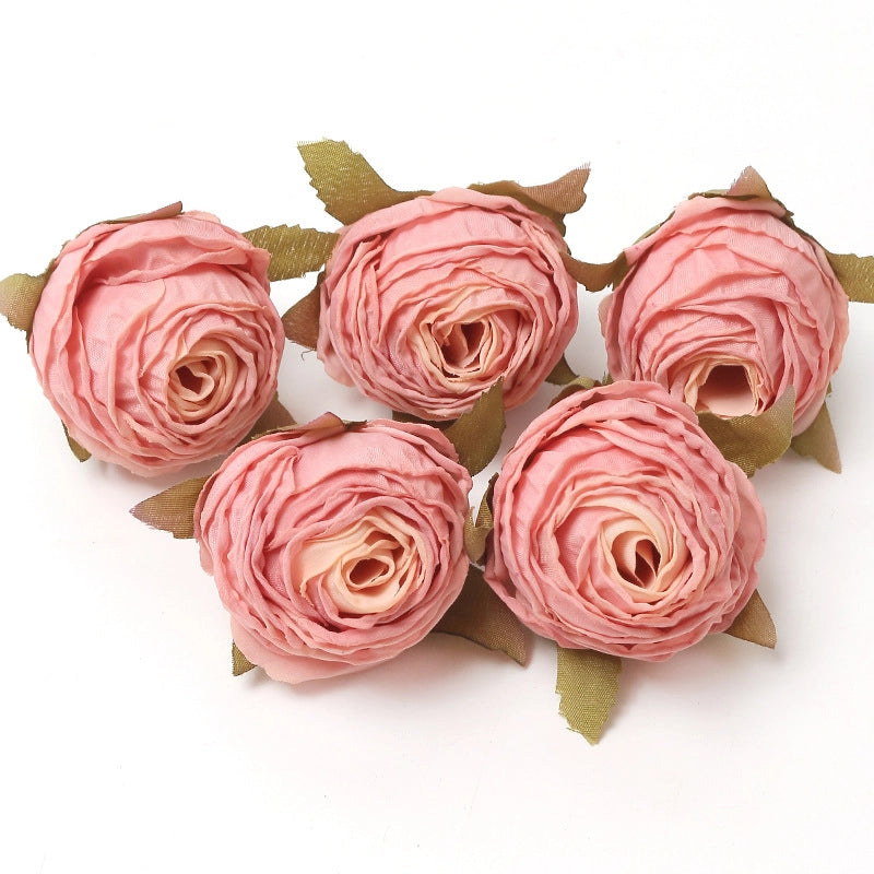10 Pieces Pink Artificial Flower Wedding Shooting Props Handmade Diy Hair Accessories Decoration Flower Box Material
